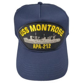 HnP USS MONTROSE APA-212 SHIP HAT PATCH - NAVY BLUE - Veteran Owned Business