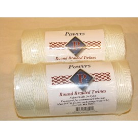 Powers 2 -#36 Round Braid Nylon Twine Rope,540 FT Each 360 LBS Tensile, Mil Spec  USA