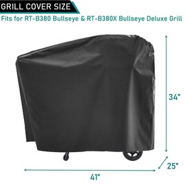 ZJYWSCH Grill Cover for Rec Tec Bullseye RT-B380 RT-B380X Wood Pellet Grill Smoker Outdoor Waterproof for Rectec 380 380X Bullseye Deluxe Pellet Grill Cover Heavy Duty