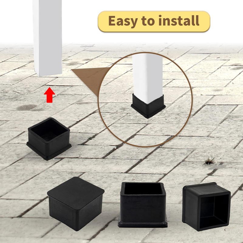 Flyshop, Chair Leg Caps Square Floor Protector Caps Heavy Duty