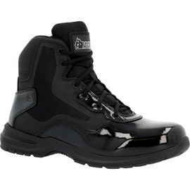 ROCKY Cadet 6" Black Side Zip Public Service Boot, Black, Size 10.5(M)