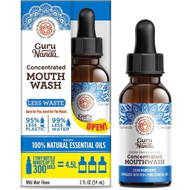 Gurunanda Concentrated Mouthwash, Helps with Bad Breath, Promotes Teeth Whitening - Regular Mouthwash - 1 Pack