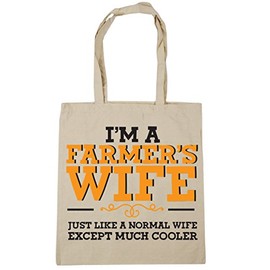 Hippowarehouse I'm a farmer's wife just like a normal wife except much cooler Tote Shopping Gym Beach Bag 42cm x38cm, 10 litres
