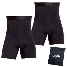 DREAMPARTY [Supervised by a Physical The] Men's Compression Spats Compression Innerwear Front Opening [2-Piece Set] Strong Compression Compression Pressure Inner Spats Abdominal Fat Abdominal
