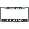 U.S. Army Combat Medic Chrome License Plate Frame