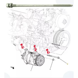 GM Air Condition Compressor Bolt M8X1.25X166 Escalade Silverado Sierra Tahoe Yukon