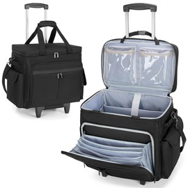 Trunab Rolling Teacher Bag with Expandable File Pocket and Detachable Trolley, Teacher Tote Bag with Wheels for up to 15.6 Inches Laptop