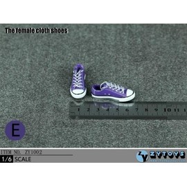TOYBARJAPAN ZYTOYS ZY1002 TBLeague 1/6 Scale Action Figure, Compatible with Bare League, Beautiful Women, Low Cut Casual Sneakers, Athletic Shoes (E)