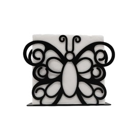 DTSFHTDAL Black Cast Iron Napkins Holder, Vertical Napkin Dispenser Napkin Holder for Table for Vintage Farmhouse Kitchen Counter Dining Table Cocktail Bar Creative Gift (Butterfly)