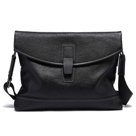 FSD.WG Men's Shoulder Bag, Messenger Bag, Genuine Leather, black a
