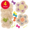 Baker Ross 4 Pcs Flower Shaped Wooden Embroidery Kit Easter