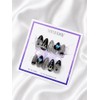 Black Angel Teddy Bear Handmade Nail Tips - Short Ballerina