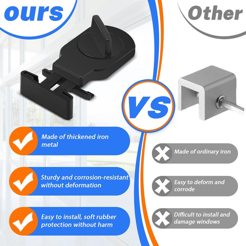 LELE LIFE Sliding Window Locks, Security Window Lock Adjustable Iron