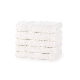 A & B TRADERS Pack of 12 Egyptian Cotton 600 GSM Fingertip Towels Flannels Facecloth Set Multi-purpose Sports Workout 30 x 30cm Highly Absorbent Towels (White)