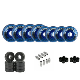 Alkali Roller Hockey Wheels Revel Eris 76/80 Hilo 74A Blue + Hybrid Ceramic Bearings