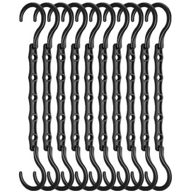 Clothes Hangers Space Savers, 10 Pack Space Saving Hangers for Clothes, Black PE Material Hangers for Wardrobe, Dorm, and Small Living Spaces, 39 * 5.5cm