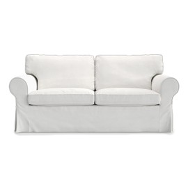MASTERS OF COVERS Pre Shrunk Cotton Ektorp Loveseat Sofa Cover for IKEA Two Seater Ektorp Slipcover (White)-NOT fit Uppland Series Sofa