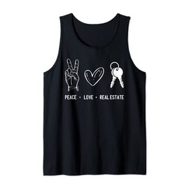 Peace Love Real Estate Realtor Real Estate Agent Investor Tank Top