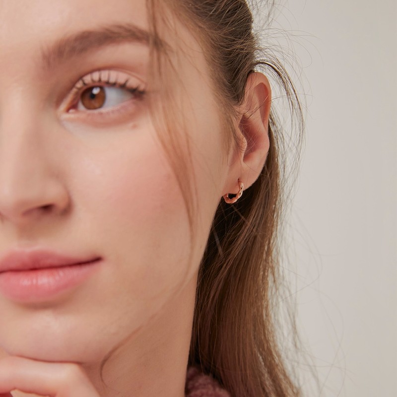 Gold & Deer 14K Gold Field Grain Chewy Ring Earrings