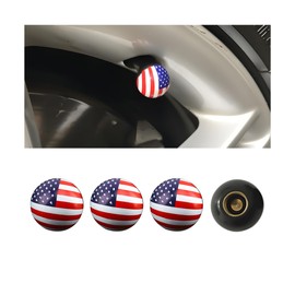 Bittwee 4PCS Car Tire Valve Stem Caps, Patriotic USA Flag Dustproof Corrosion Resistant Automotive Wheel Valve Cover, Vehicle Exterior Decor Accessories Universal for SUV Truck RV Motorcycle