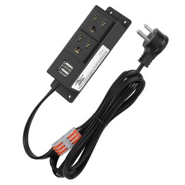 Gun Safe Accessory Electrical Power Outlet Kit, Hidden Outlet Gun Cabinet Accessories with USB, Mountable for Interior Dehumidifiers and Lights (Black, UL Listed)