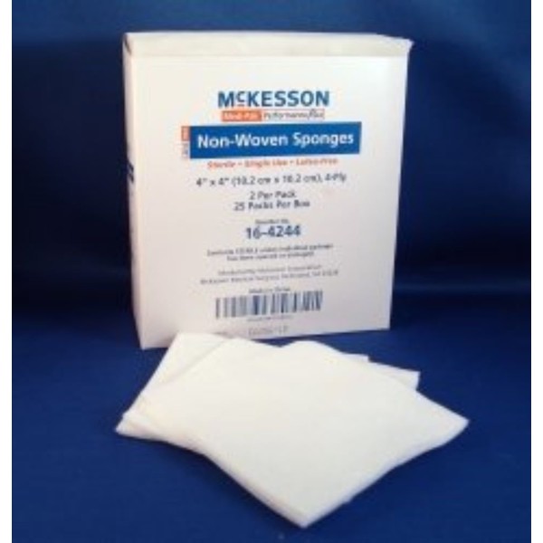 MCKESSON Sponge Dressing Medi-Pak Performance Plus Poly / Rayon 4-Ply 4 X 4" Square (#16-4244, Sold Per Box)