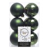 Decoris Pack of 12 6cm Pine Green Shatteproof Baubles
