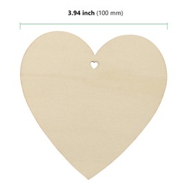YIXNSW Pack of 60 10 x 10 cm Wooden Hearts with 10 m Jute String Wooden Heart Decoration Large Wooden Hearts with Hole Suitable for Wedding Party, Anniversary, Crafts, Gift Tags, Crafts