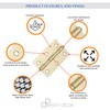 Infinity Decor 3 Inch (75mm) Satin Brass Butt Hinges Pair