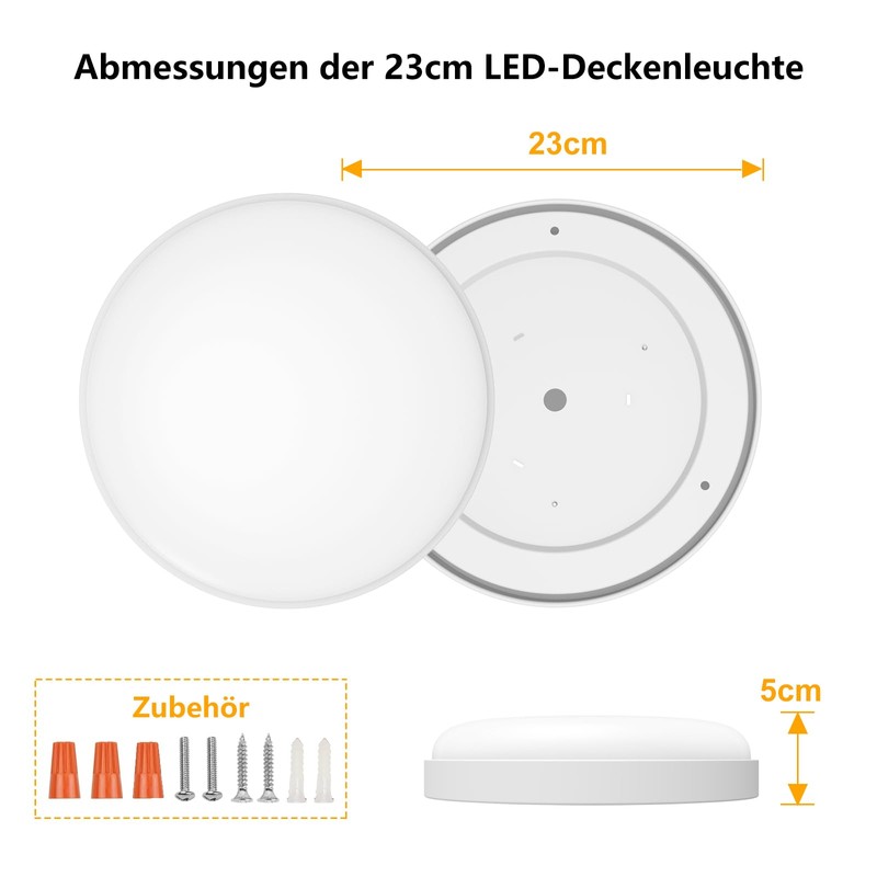 OOWOLF Metallic Ceiling Light LED Lamp - 2 Pack 24