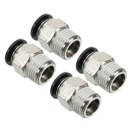 PATIKIL 10mm x 3/8"NPT Male Thread Push to Connect Fittings, 4 Pack Straight Quick Connect Fittings Pneumatic Air Line Fittings Joint Tube Fitting for Air Water
