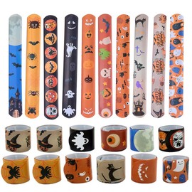 [Lurrose] 100pcs Papa Circle Party Favors Halloween Favors Patchwork Teenagers Silicone Band Luminous Bracelet Halloween Bracelet Band Toy