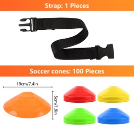 FWEEK 101-Piece Football Cones, Marking Cones Football Set, Sports Hat, Hat Training in Football, Ice Skating, Handball, Total 5 Colours