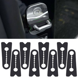 Hikiwin Silicone Car Door Latch Covers, Car Door Lock Cover for Car Door Absorb Shock and Noise Reduction, Universal Car Door Lock Accessories Silicone Protective Pad, 8 Piece, Black