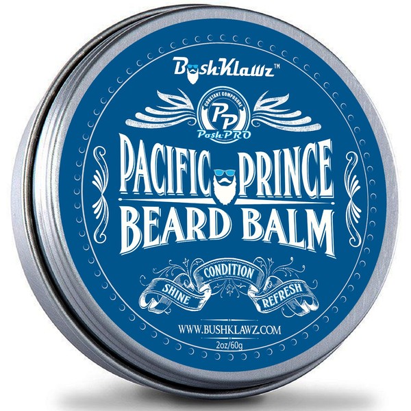 Pacific Prince Beard Balm Leave in Conditioner Beard Butter Premium Midnight Ocean Breeze Scent 2 oz - Best Aquatic Fresh Scent Conditioning Beard Balm for Bearded Men Grooming