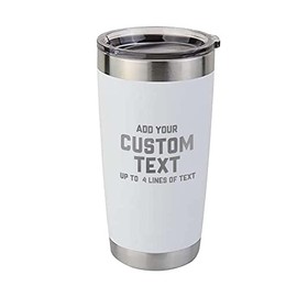 CKB Products Stainless Steel Tumbler for Hot or Cold Drinks - Up to 18 Hours - Holds Up to 20 oz. - Vacuum Seal Insulated Double Wall Construction - White Matte Finish - Engraving Available