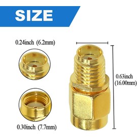 HiAoey Coaxial Adapter SMA Female to RP-SMA Male Connector, Low Loss Coaxial Connector for Radio Antenna Audio, 2 Pcs