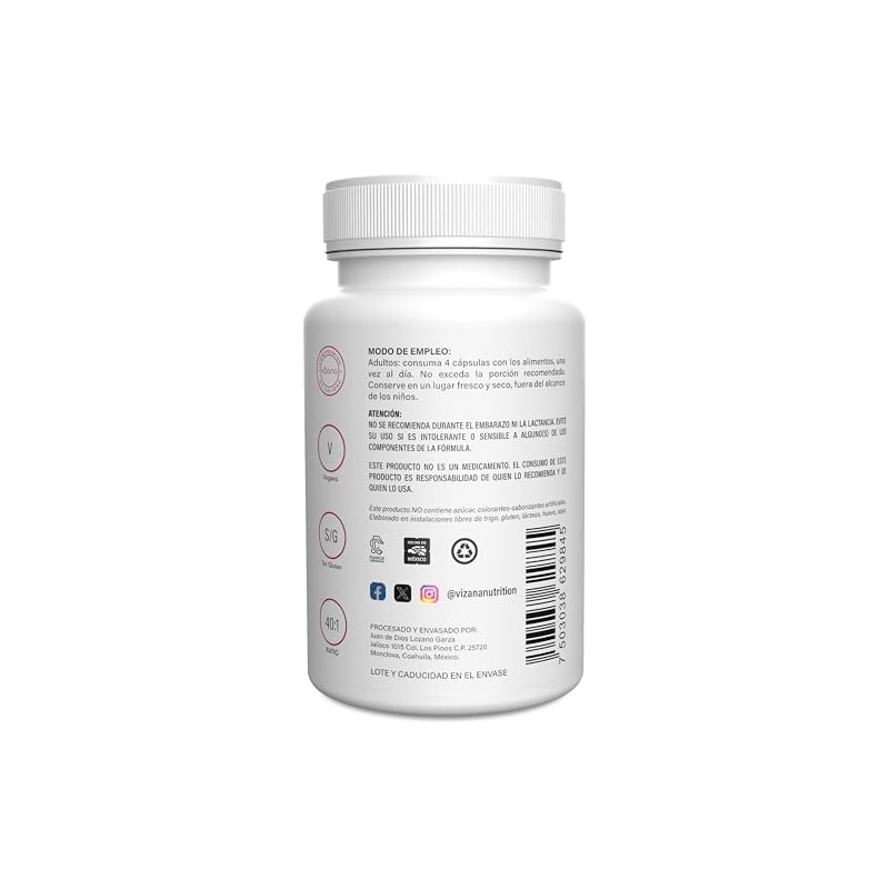 VIZANA NUTRITION Inositol Myo & D-chiro en Cápsulas HPMC Vegetarianas