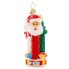 Christopher Radko Hand-Crafted European Glass Christmas Tree Decorative Ornament, Jolly PEZ