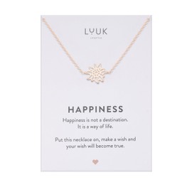 LUUK LIFESTYLE Necklace with Edelweiss pendant, flower of the alps, water-resistant and robust stainless steel, women’s jewellery, silver