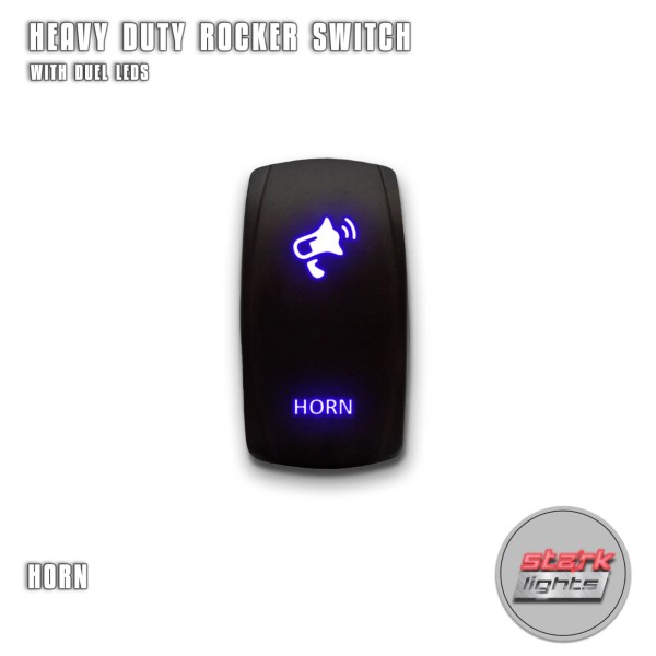Stark BLUE Laser Etched LED Momentary Rocker Switch 5 PIN