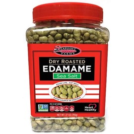 Seapoint Farms Dry Roasted Crunchy Edamame, Plant Based Snack, 14g Protein, 2 Ingredients, Vegan, Gluten Free, Kosher, Keto Friendly, Non-GMO, Healthy Snacking, Sea Salt, 27 oz Jar (Pack of 1)