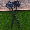 LANGHONG 2PCS Retro Viking Hairpin For Women Axe Skull Hair