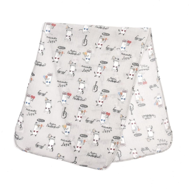 Kusuguru Japan Gauze Tenugui, Cat Roll Gay