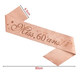 Set of 2 60th Birthday Sash and Tiara Pink Birthday Sash Birthday Crown 60 Birthday Crown Princess Crystal Crown Sash for Women, 60th Birthday Gifts Party Supplies, Polyester