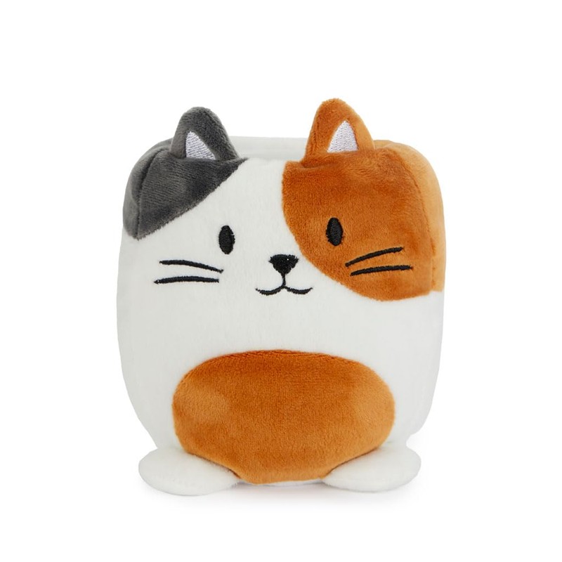 balvi Pencil Holder Fluffy Kitty Calico Colours White, Brown and