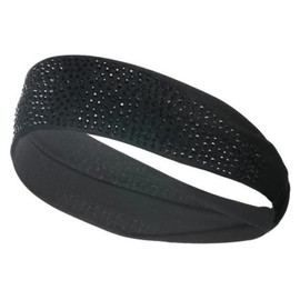 Natalie Mills Black Elastic Headbands for Ladies with Austrian Crystal! Top Trending Hair Accessories. Rhinestone Headbands! Activewear & Yoga Crystal Headbands! Activewear & Yoga Headband