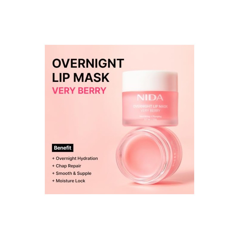 NIDA Overnight Lip Mask - Very Berry | Intense Hydration