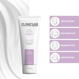 ClinicLab Collagen Cream for Face with Hyaluronic Acid & Vitamin E - Neck Face Moisturizer for Women & Men - Hydrating Daily Skin Care (1.69fl oz)