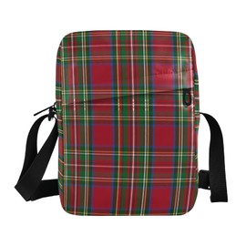 JIPONI Crossbody Bag Christmas Red and Green Tartan Plaid Striped Pattern Small Shoulder Bag Messenger Bag Purse for Women Men